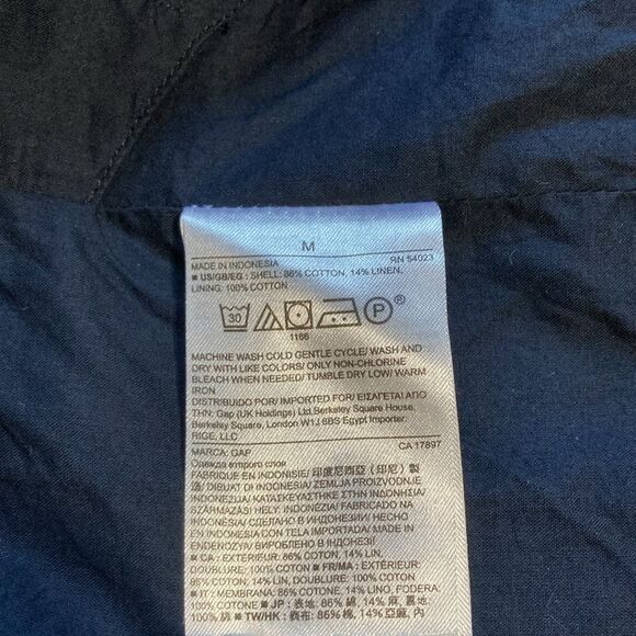 GAP Linen Nautical Navy Blue White Gray Stripes Lined Mini Skirt Womens Medium - Picture 11 of 14